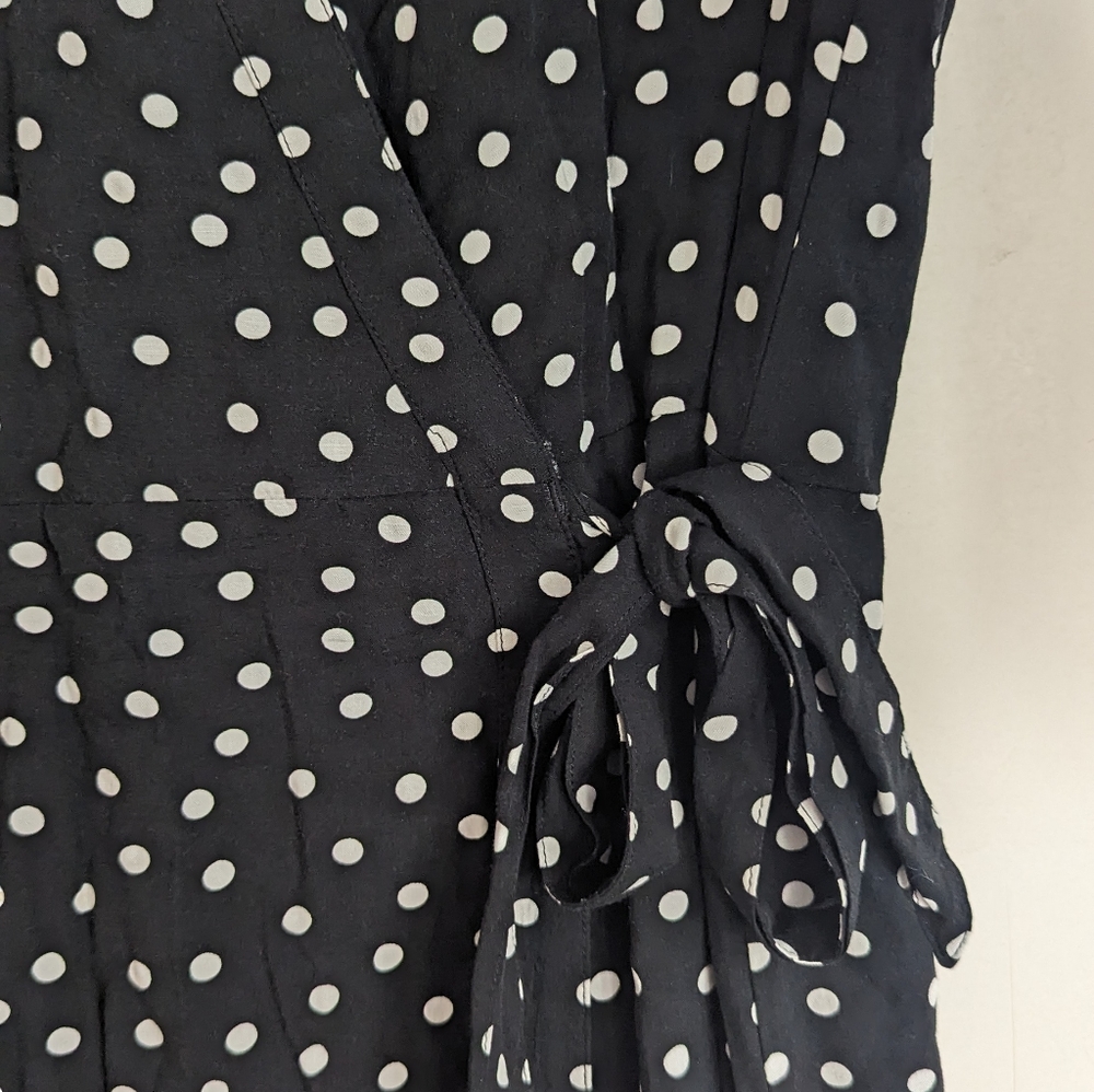 Abercrombie & Fitch Black & White Polka Dot Romper Skort Size Large - Picture 9 of 14